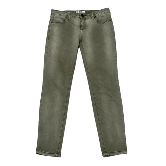 Free People Jeans Skinny Faded Denim Green Size 26 - Picture 1 of 13
